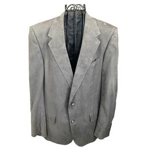 Vintage Christian Dior Gray Suede Jacket Lined Blazer Sports Coat Men's 44S